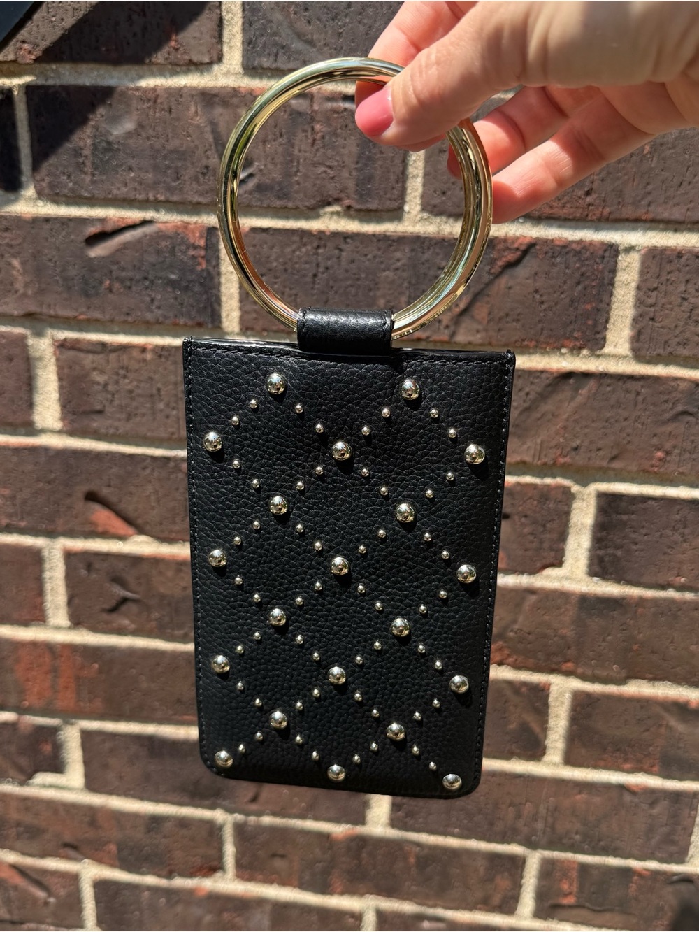 Kate Spade Halo Studded Wristlet Black Bangle Phone Case - Picture 8 of 10